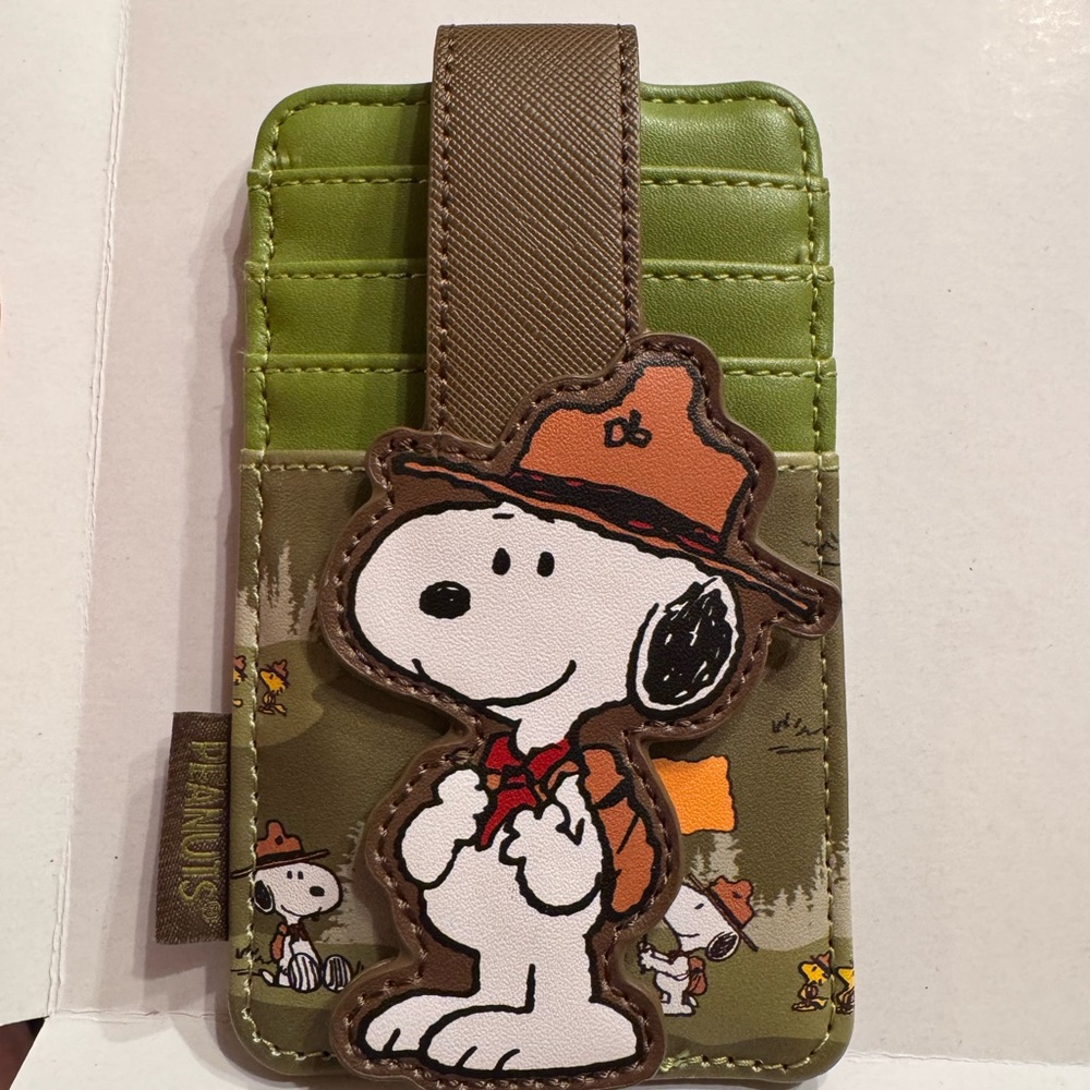 Loungefly Peanuts Snoopy Happy Camper Card Holder • New without tags